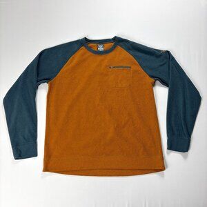 Moosejaw Mens Mountaineer Fleece Pullover Shirt Brown Blue Sz XXL Zip Pocket